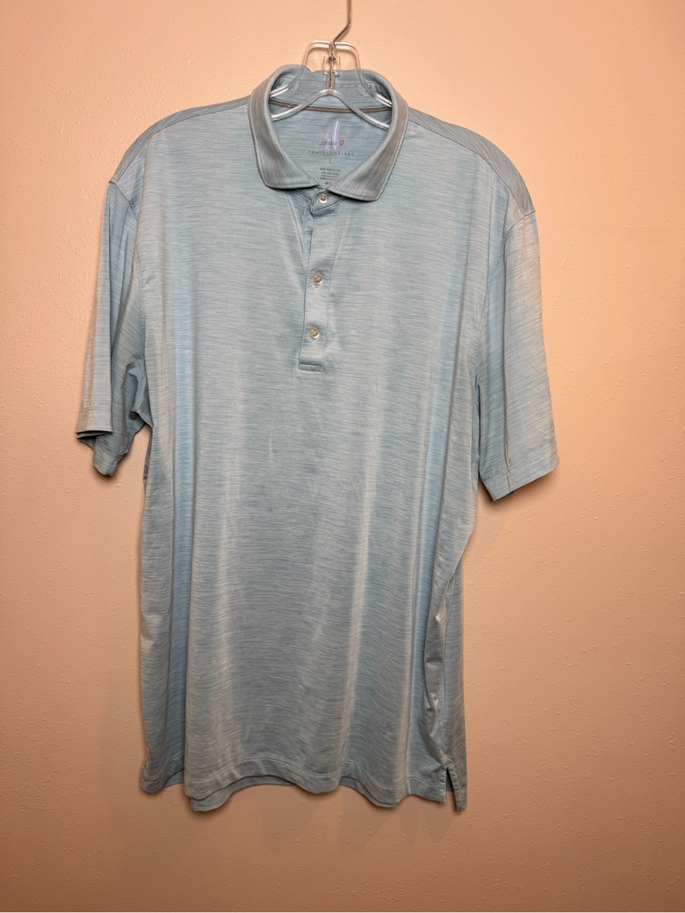 johnnie-O Huron Light Blue Featherweight Polo Size Large